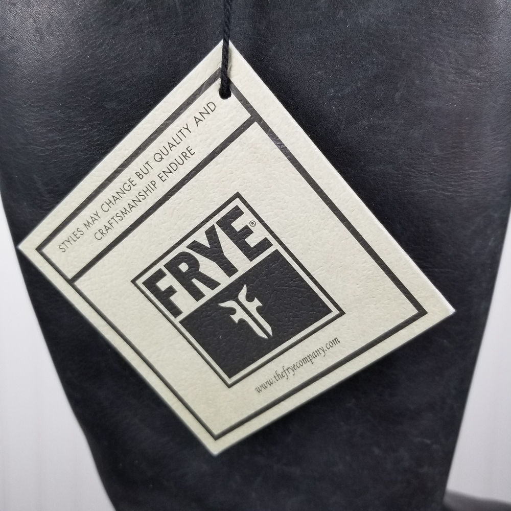 Frye Womens Lindsay Plate Black Riding Harness Boots Size 6.5 Tall Leather Heel - Picture 9 of 13